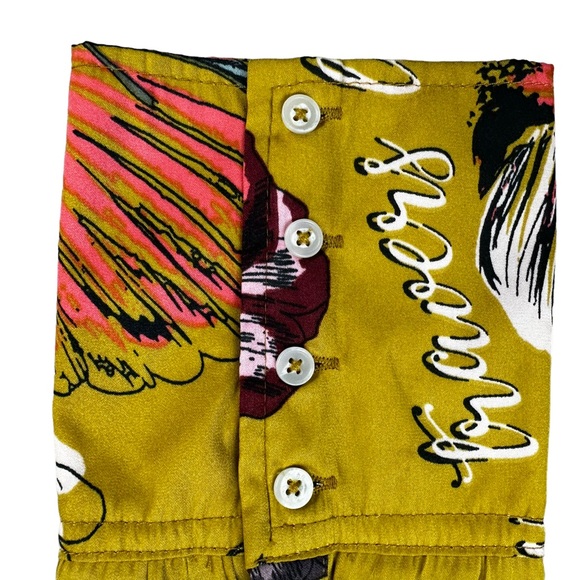 Free People Magnifique Marigold Long Sleeve Oversized Button Down EUC Size M - Picture 11 of 15